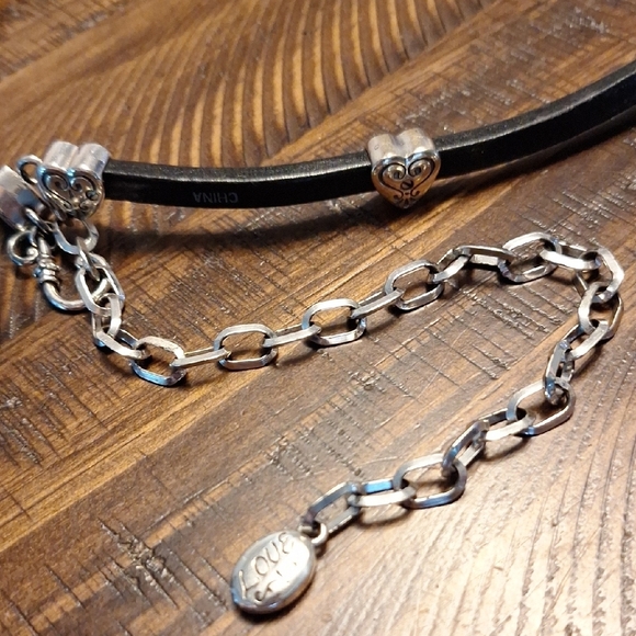 Brighton Black and Silver Heart Adjustable Chain Closure Belt - Picture 7 of 10